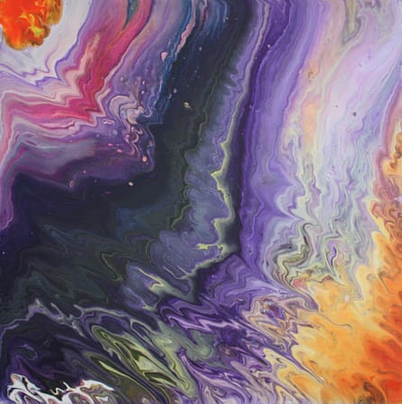 acrylic pour original painting on canvas by the Scottish artist Lyn Pettigrew